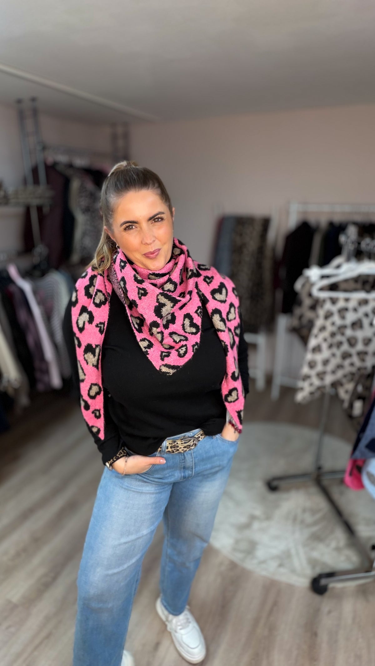 Dreieck Schal im Leoprint