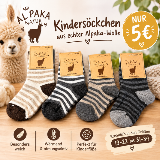 Kindersöckchen Alpaka Natur