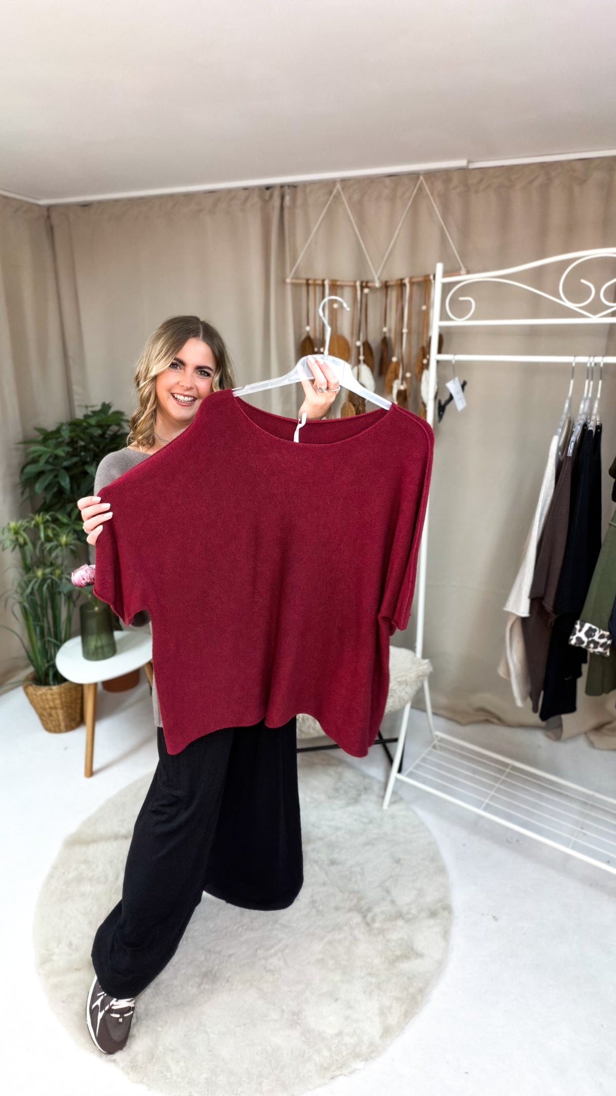 Pulli Oversized geschnitten mit 3/4 Arm - bis Gr. 46/48 (70403)