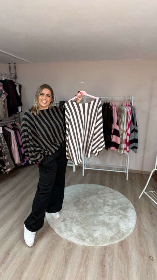 Pulli mit Streifen - sehr oversized geschnitten (70480)