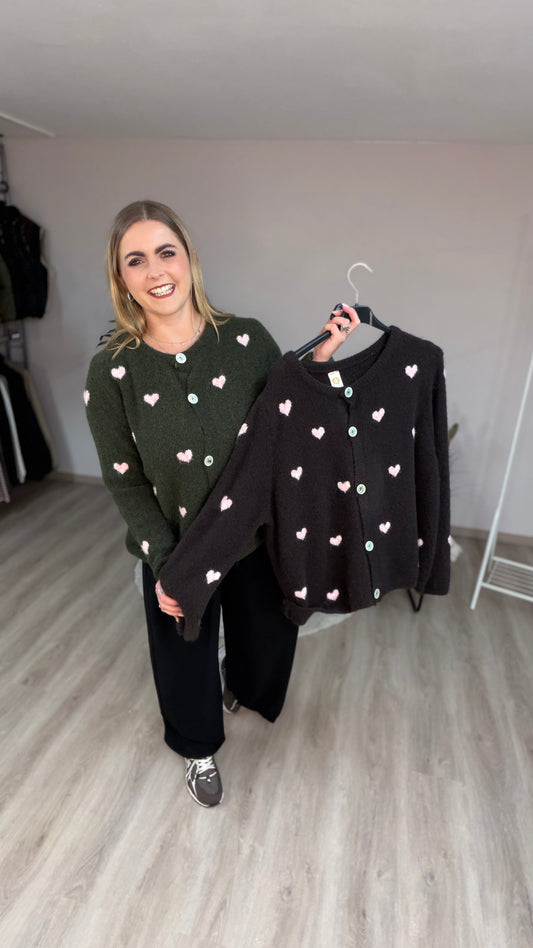 Strickjacke mit Herzchen 64041