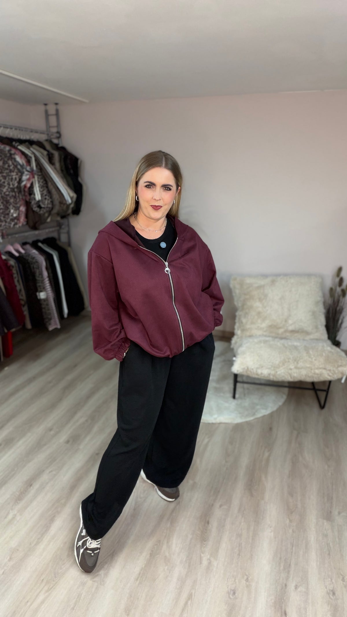 Blouson Jacke mit Kapuze 70417