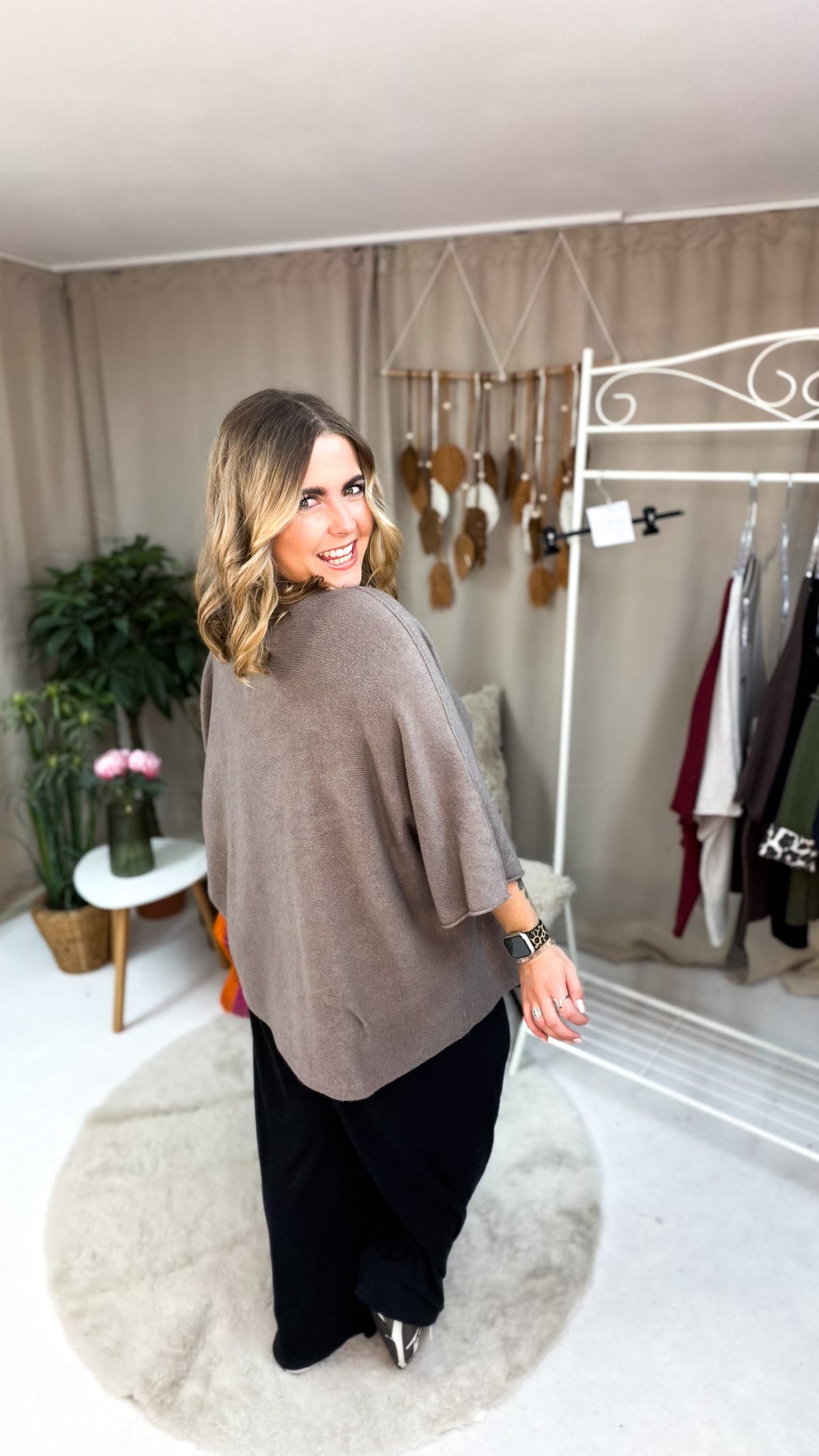 Pulli Oversized geschnitten mit 3/4 Arm - bis Gr. 46/48 (70403)